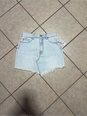 PacSun Light Blue High-Rise Distressed Denim Shorts